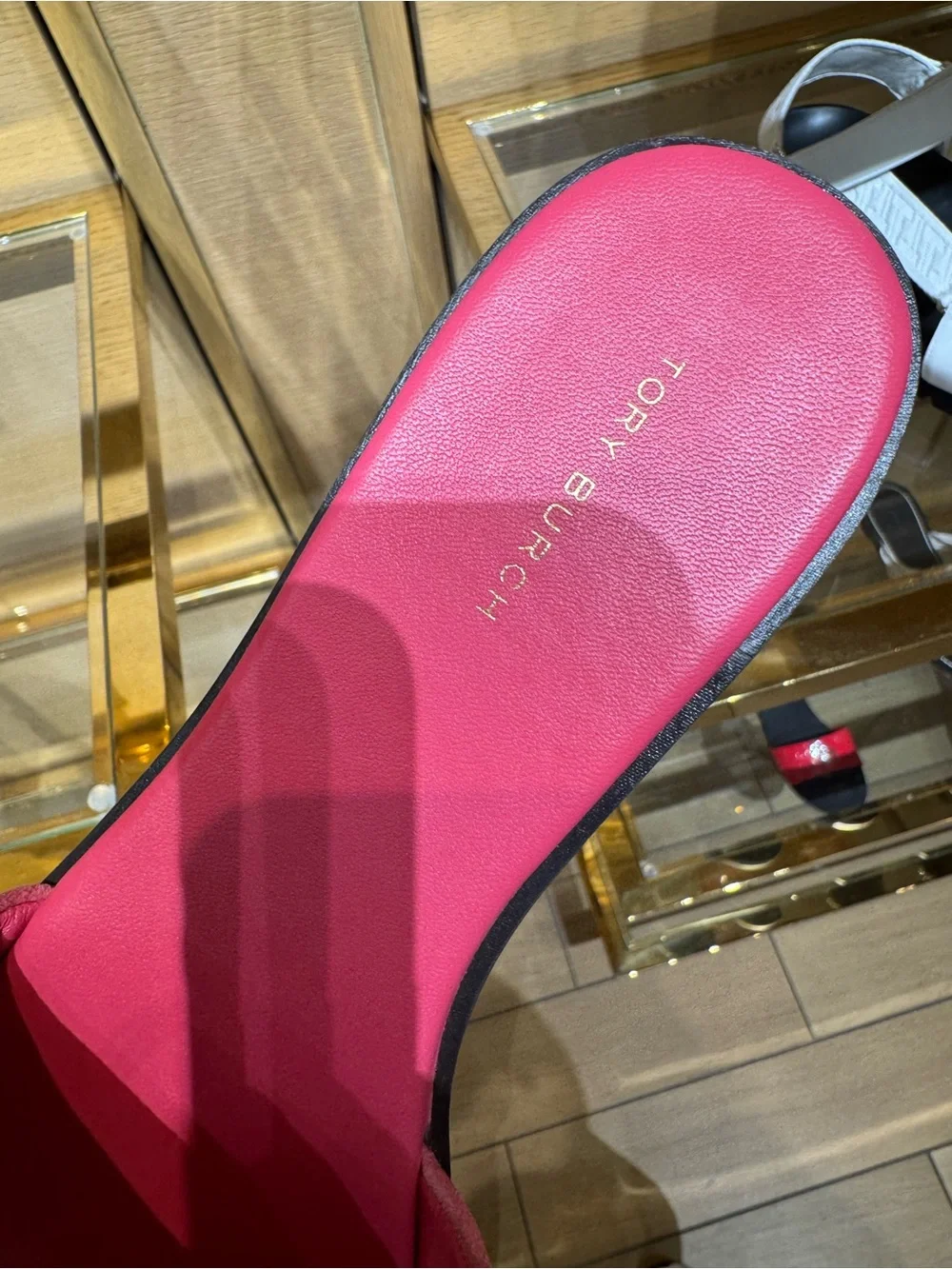 Tory Burch Everly Suede Leather Silver Signature Logo Slide